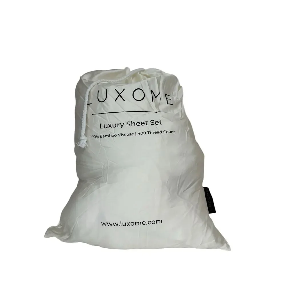 luxome luxury split king fitted sheet 100% bamboo viscose 400 thread count‎